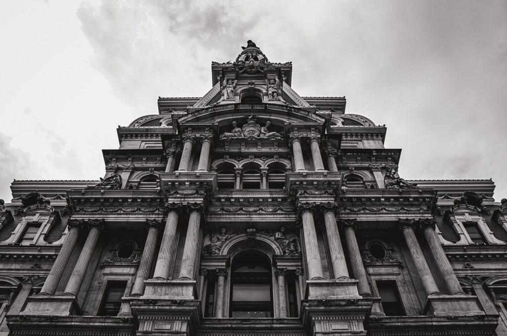 philadelphia city hall, building, facade