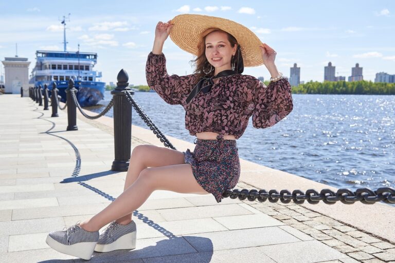 woman, young woman, fashion, style, short skirt, resort wardrobe, hat, architecture, romantic style, turgenev girl, floral print, classic, pier, bay, sea, water, steamer, ship, cruise, a cruise ship, short skirt, short skirt, short skirt, short skirt, floral print, steamer, cruise, cruise, nature, cruise, cruise, cruise