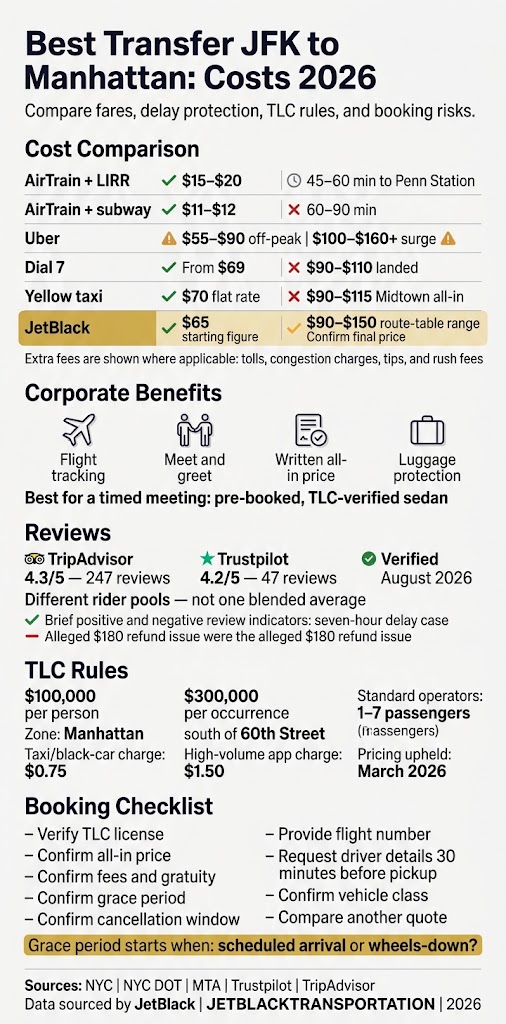 Best Transfer JFK to Manhattan: 7 Honest 2026 Tests 3 October 9, 2026 Infographic best transfer jfk to manhattan