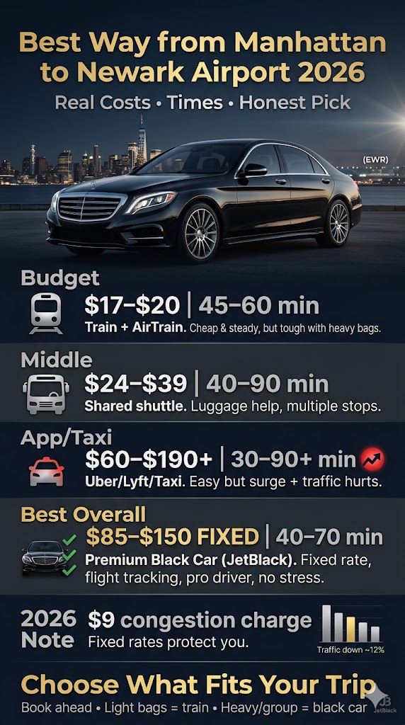 Infographic Best Way To Get From Manhattan To Newark Airport
