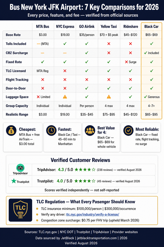 bus new york jfk airport infographic