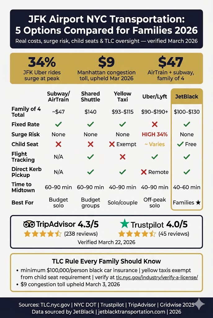 Jfk Airport Nyc Transportation: 6 Honest Options For Families In 2026 4 August 28, 2026 Infographic Jfk Airport Nyc Transportation