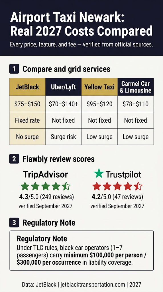 Infographic airport taxi newark