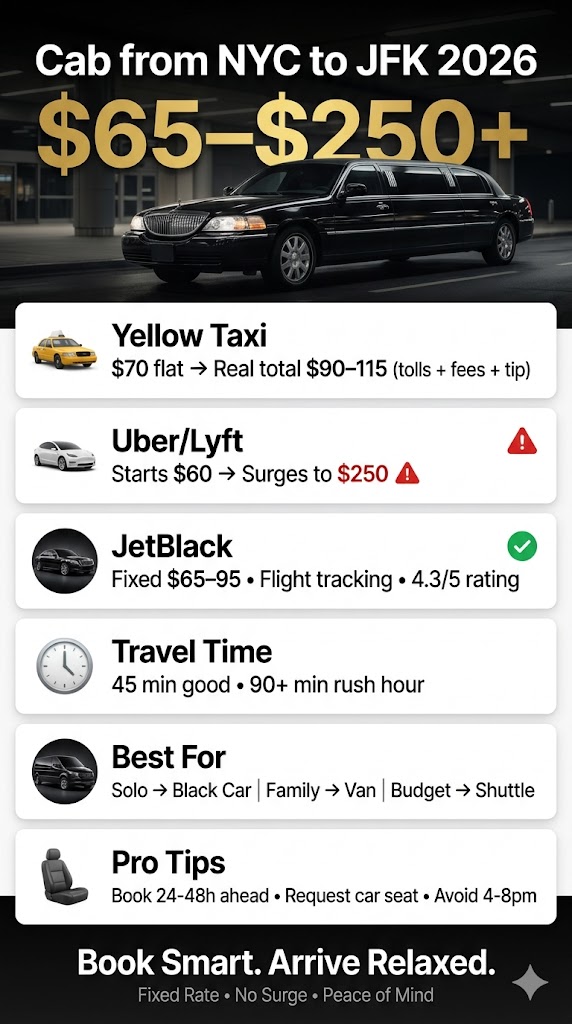 Cab From Nyc To Jfk In 2026: The Straight-Talk Guide That Actually Helps (No Fluff, Just What Works) 3 August 28, 2026 Infographic Cab From Nyc To Jfk