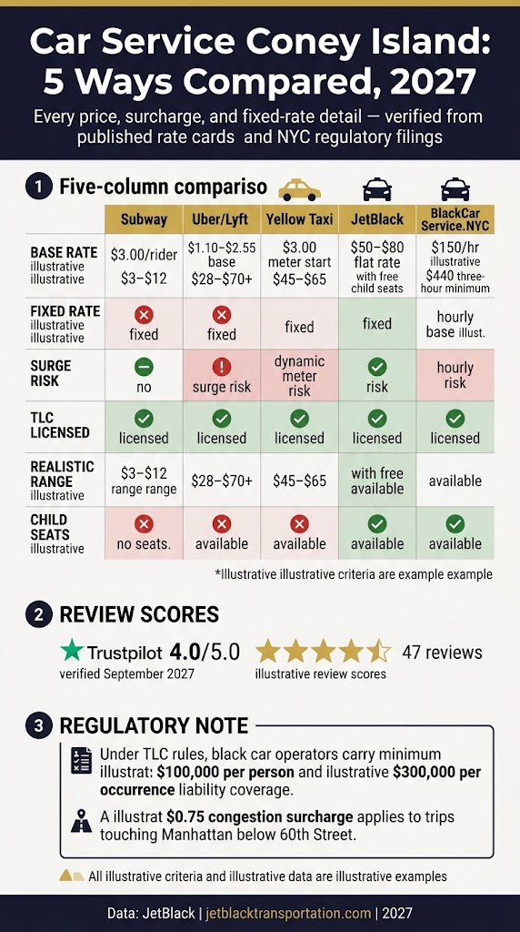 Car Service Coney Island: 5 Honest Costs Compared for 2027 3 September 23, 2026 Infographic car service coney island
