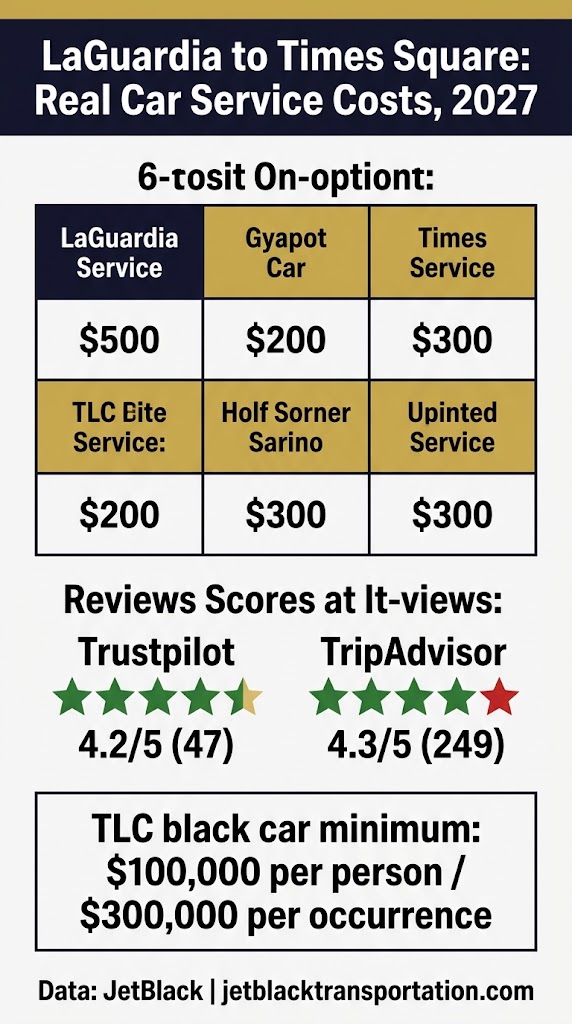 Infographic car service from laguardia to times square