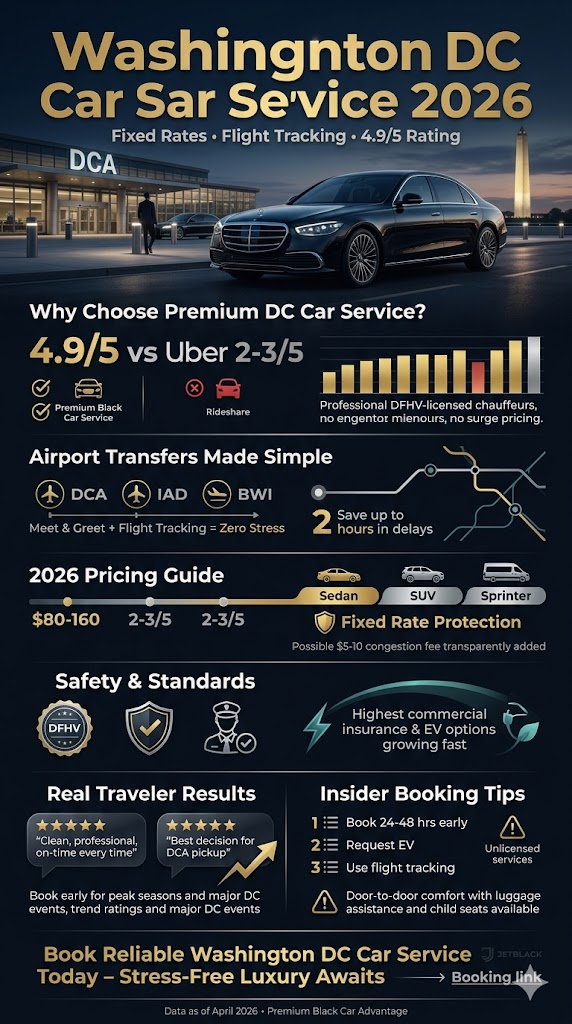 DC Car Service in 2026: 5 Honest Things Business Travelers Need to Know 3 September 28, 2026 Infographic dc car service