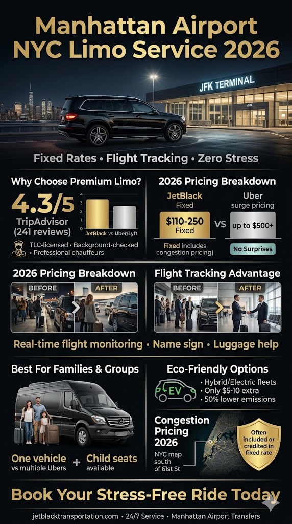 Infographic manhattan airport nyc