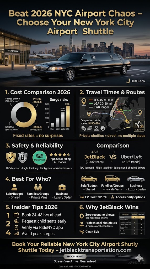 Infographic new york city airport shuttle