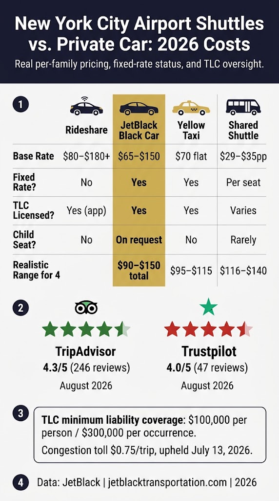 New York City Airport Shuttles: 5 Honest Family Costs (2026) 3 October 8, 2026 Infographic new york city airport shuttles
