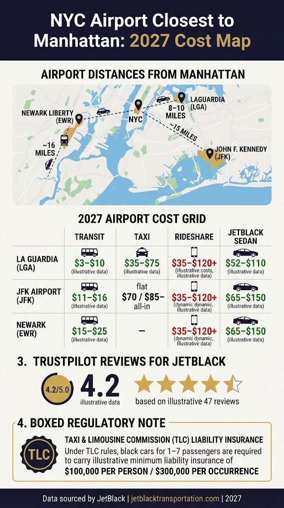 Infographic Nyc Airport Closest To Manhattan