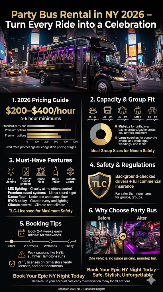 Infographic party bus rental in ny