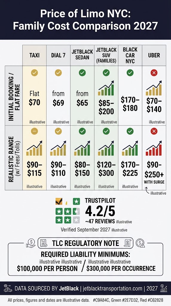 Infographic price of limo