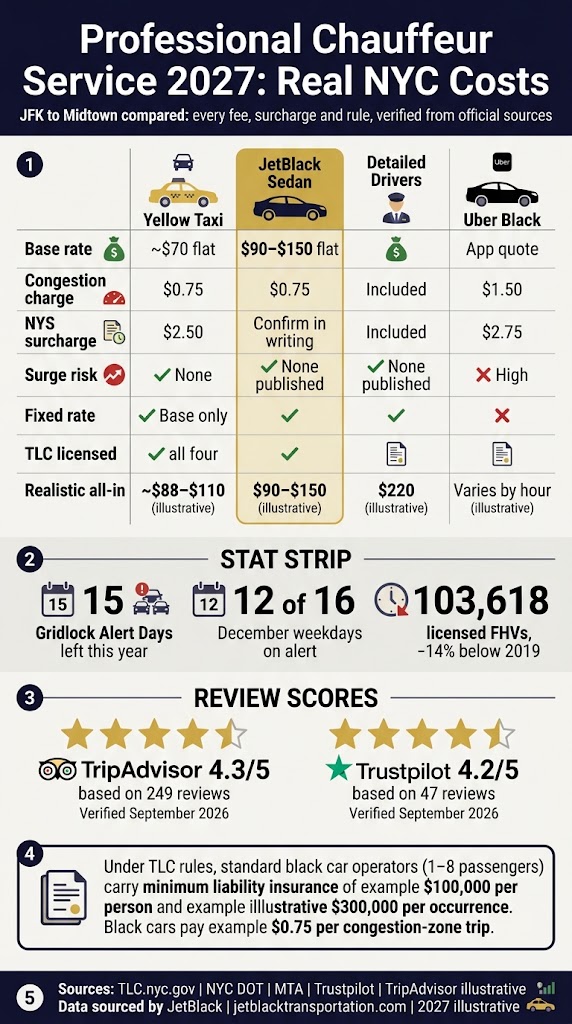 Infographic professional chauffeur service