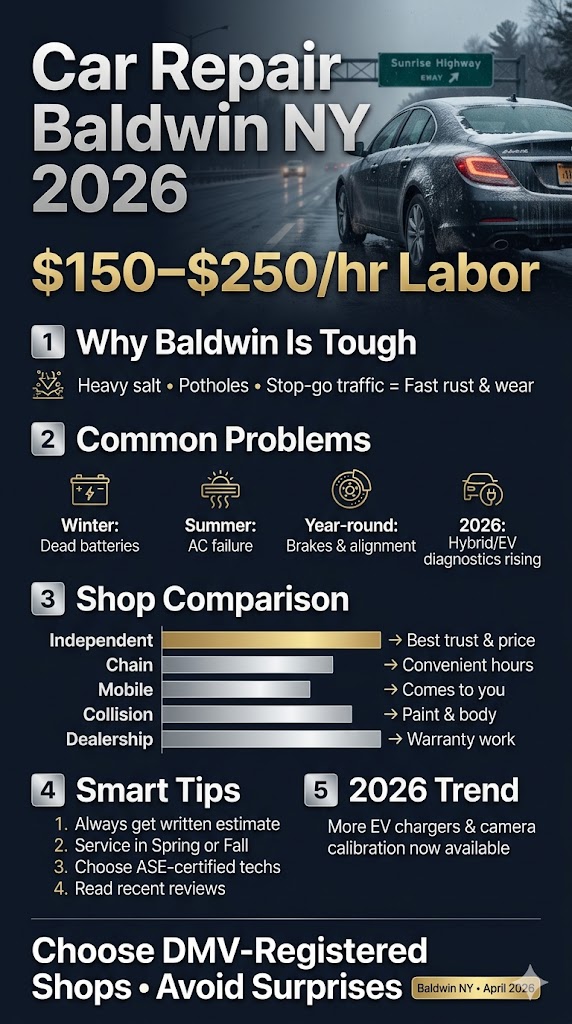 Car Repair Baldwin Ny In 2026: Straight Talk From Someone Who Actually Drives These Roads Every Day 3 August 29, 2026 Infographic Car Repair Baldwin Ny
