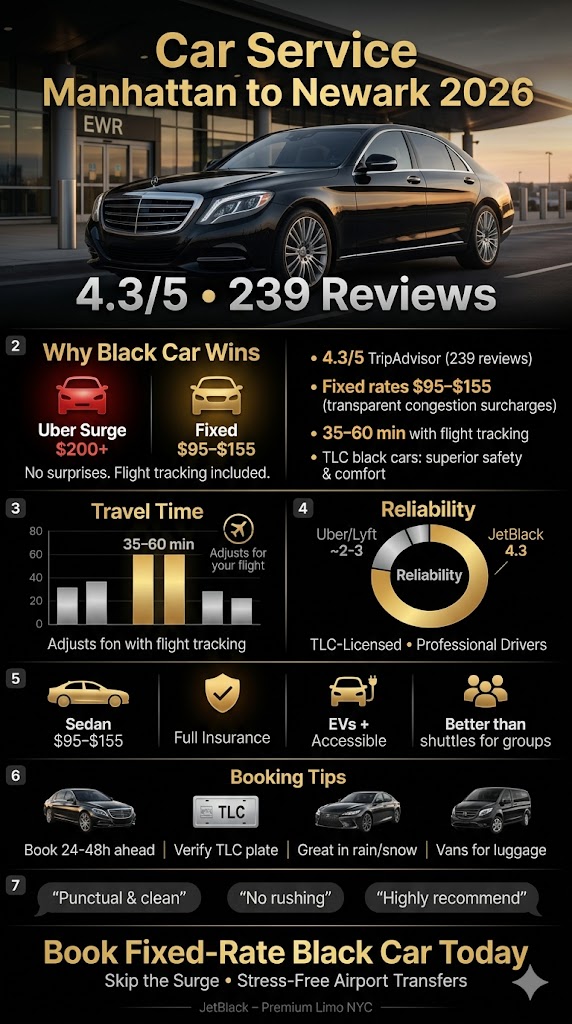 Infographic car service from manhattan to newark