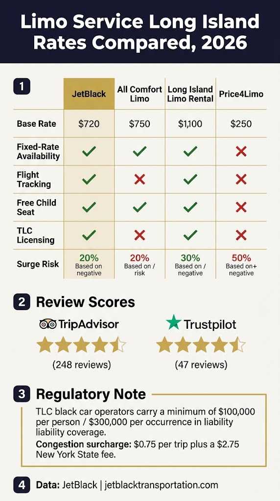 Infographic limo service long island rates