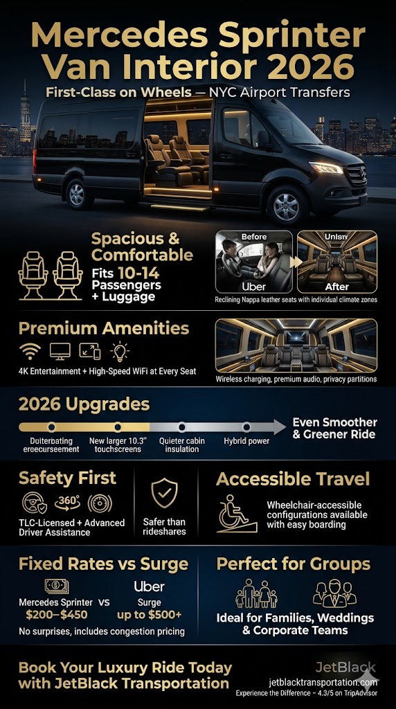 Infographic mercedes sprinter van interior