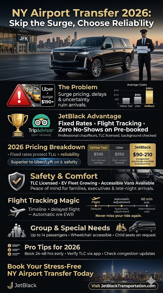 NY Airport Transfer for Families: 5 Honest Options Compared 2026 3 September 25, 2026 Infographic ny airport transfer