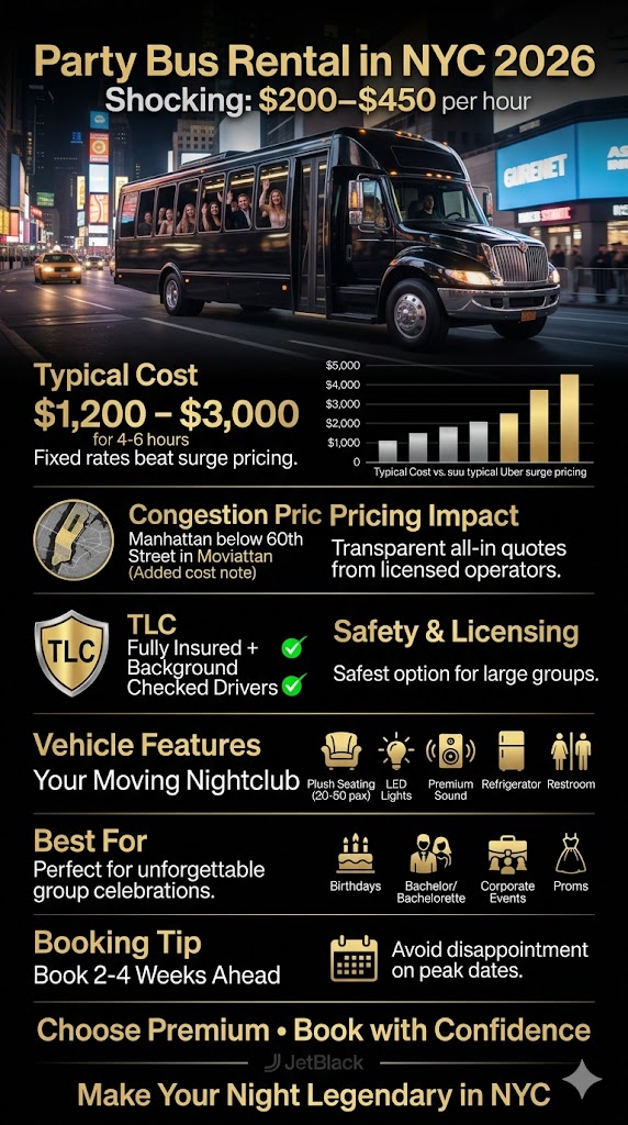 Party Bus Rental in NYC: 7 Honest Facts for Bachelorette 2026 3 September 18, 2026 Infographic party bus rental in nyc