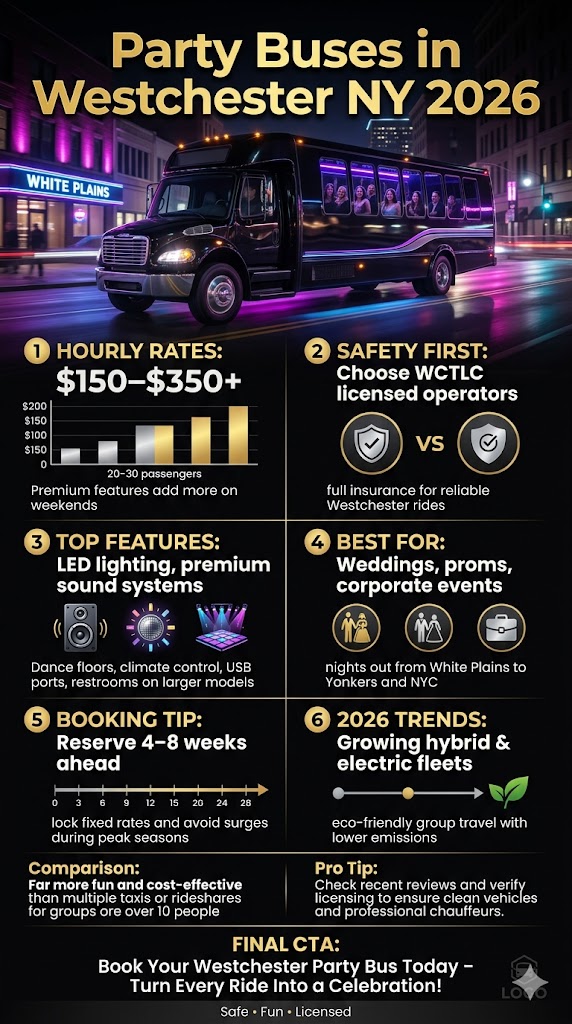 Infographic party buses in westchester ny