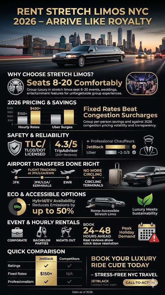 Rent Stretch Limos NYC: 7 Honest Truths for Corporate Bookers 2026 3 September 25, 2026 Infographic rent stretch limos