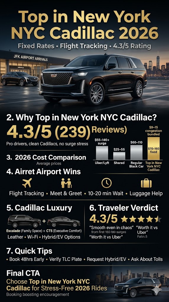 Infographic top in New York NYC cadillac