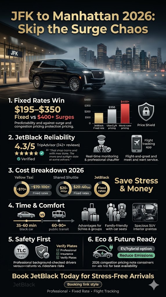 Infographic transportation from jfk to manhattan