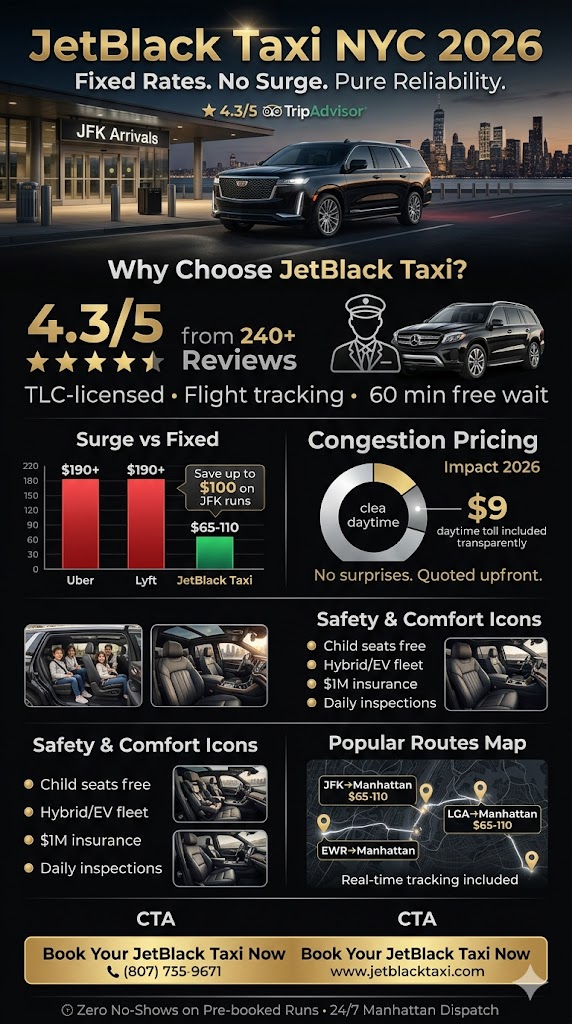 Infographic jetblack taxi