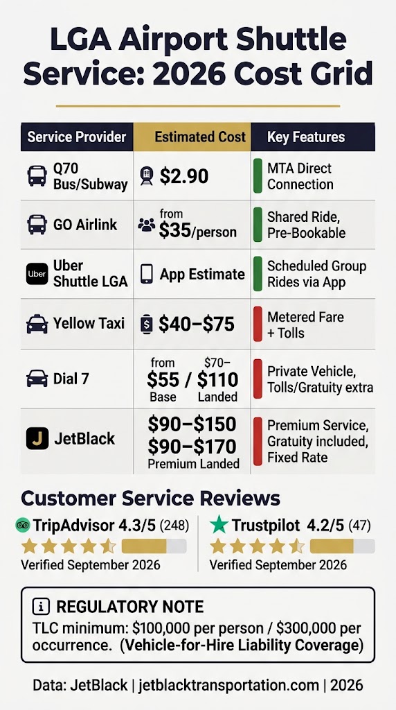 Infographic lga airport shuttle service
