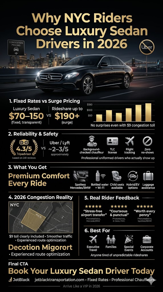 Luxury Sedan Driver NYC: 5 Honest Facts for Families in 2026 3 September 24, 2026 Infographic luxury sedan driver