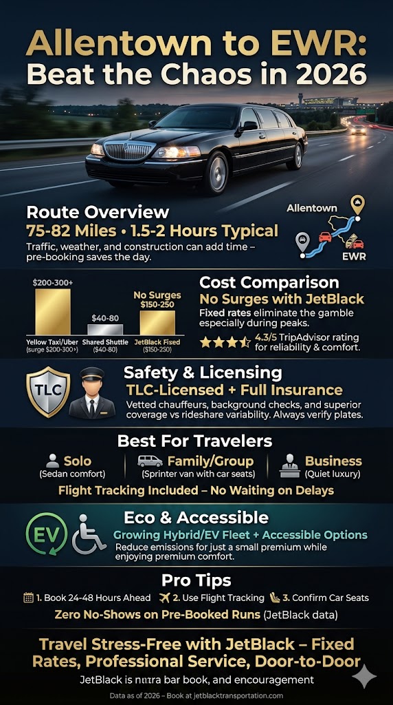 Infographic transportation allentown to newark airport ewr