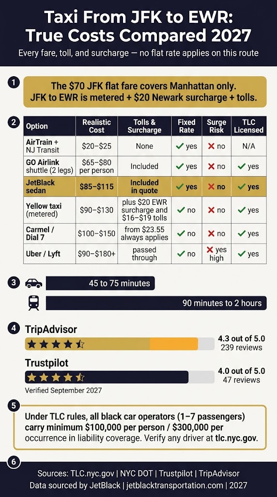 Infographic Taxi From Jfk To Ewr