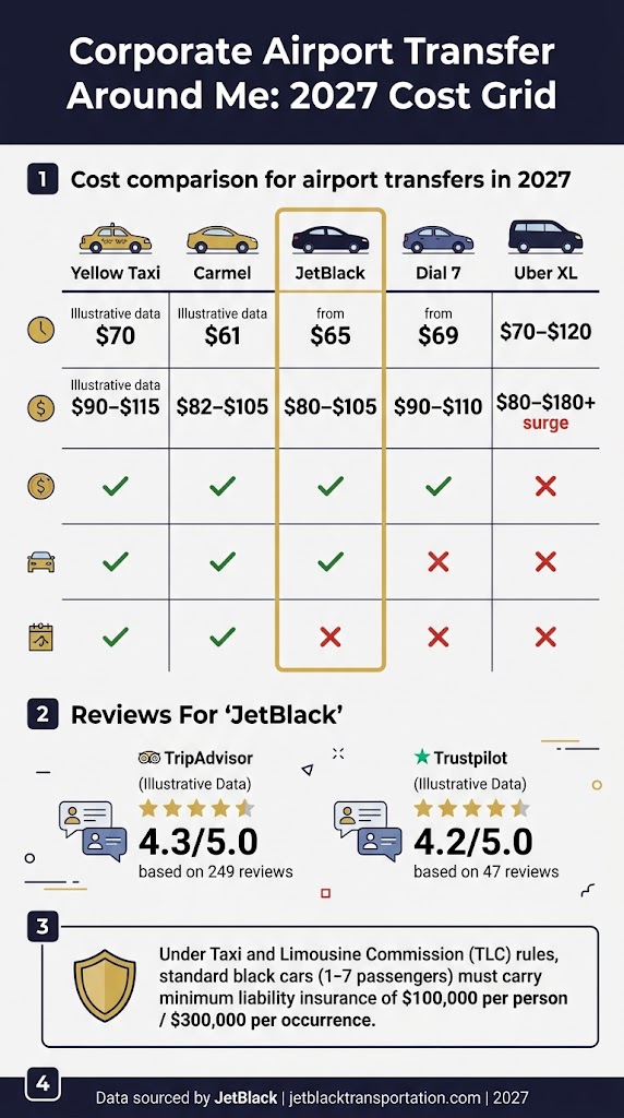 Infographic Corporate Airport transfer service around me