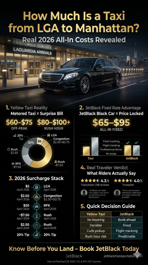 How Much Is a Taxi from LGA to Manhattan — NYC Ground Transportation Comparison 2026 how much is a taxi from LGA to Manhattan NYC ground transportation comparison black car yellow cab Uber 2026