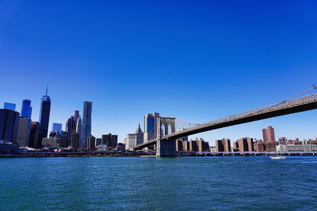 bridge, brooklyn, city, architecture, new york, manhattan, cityscape, ny