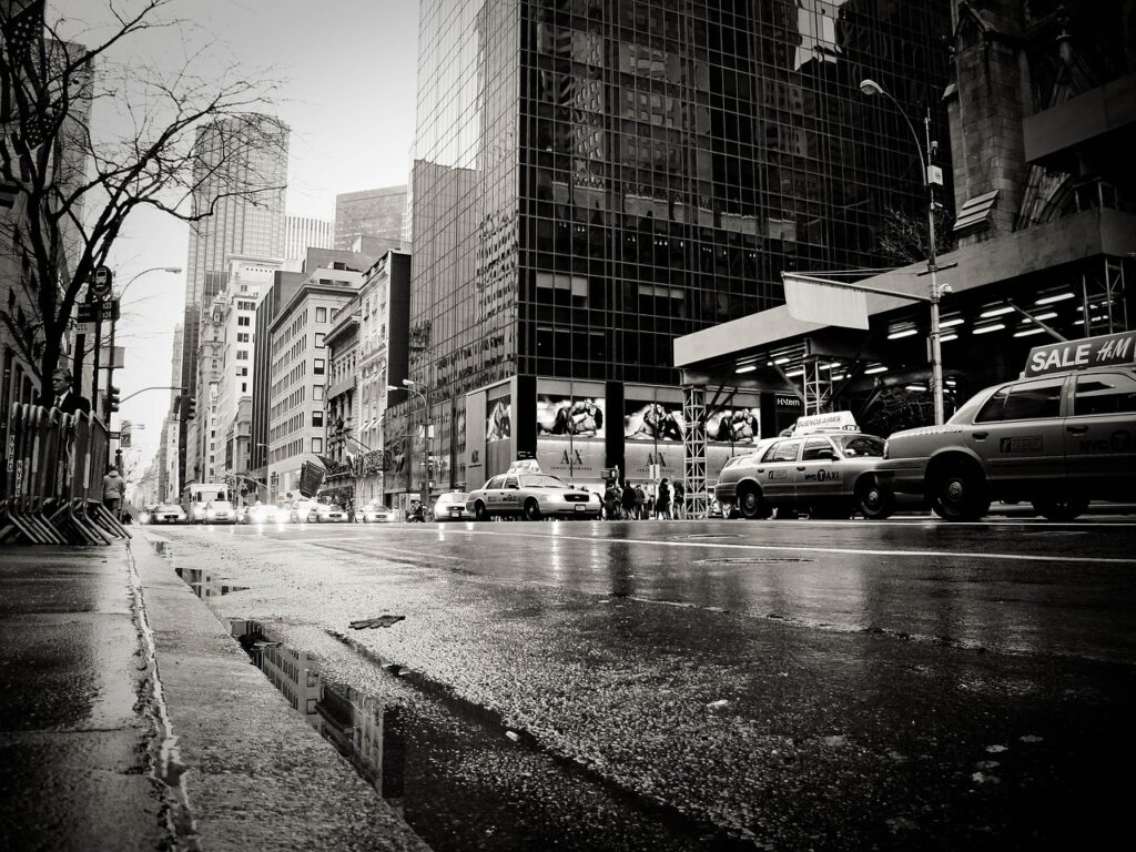 new york, nature, rain, taxi