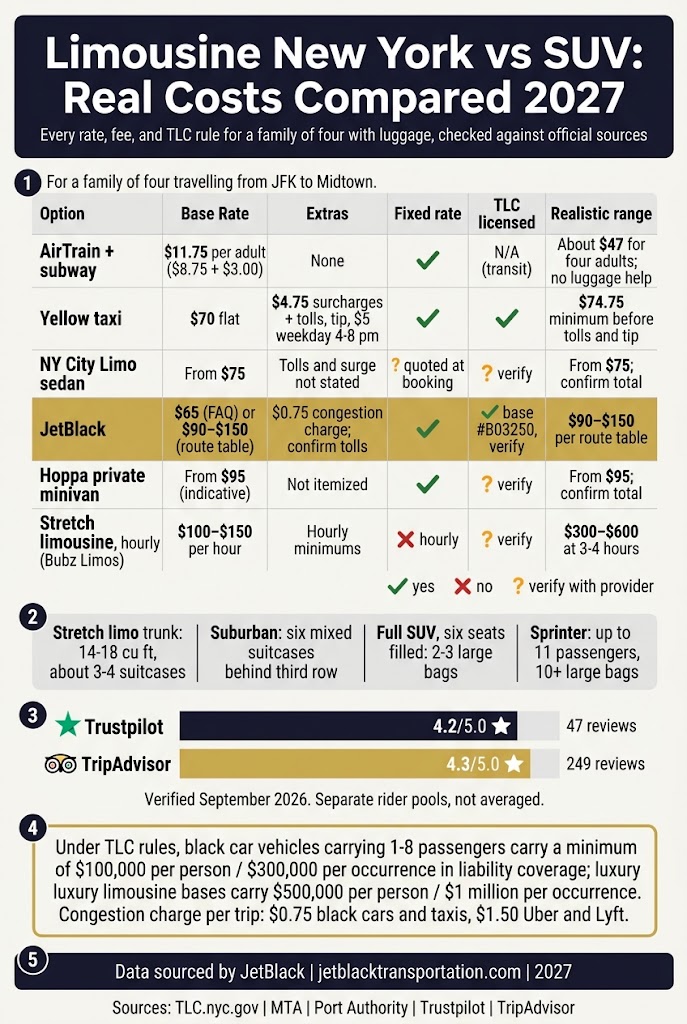 Infographic limousine new york