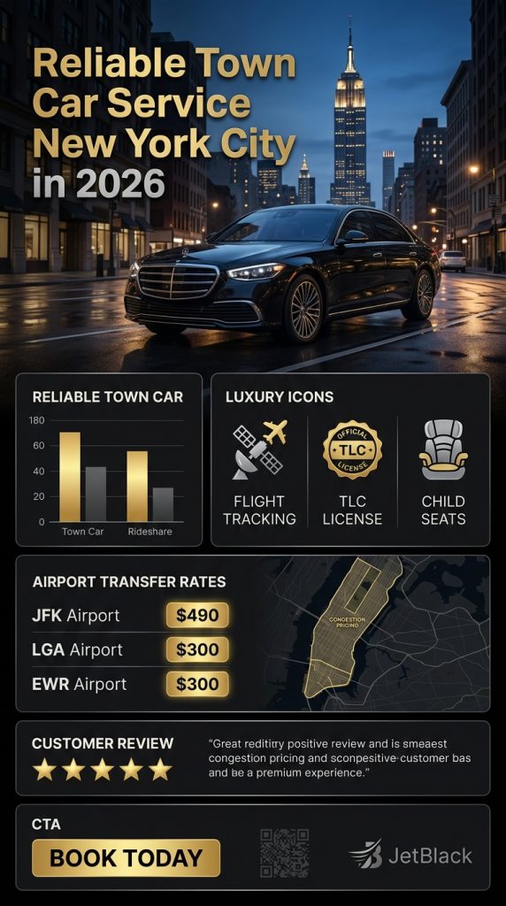  Reliable town car service New York City congestion pricing impact infographic
