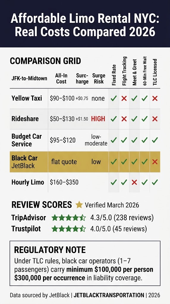 Infographic affordable limo rental nyc