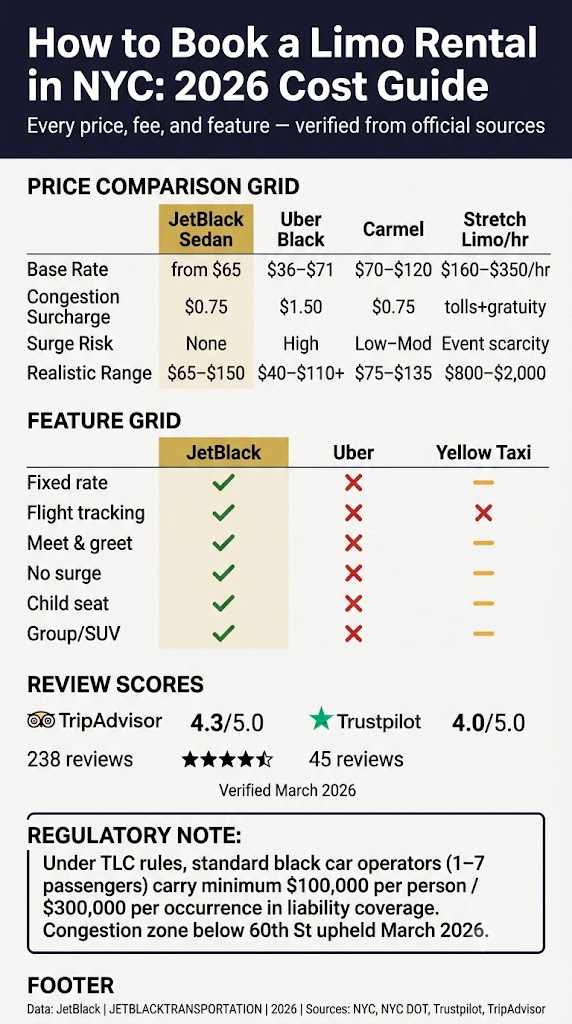 How to Book a Limo Rental in NYC: 7 Honest Steps (2026) 3 September 24, 2026 Infographic how to book a limo rental in nyc