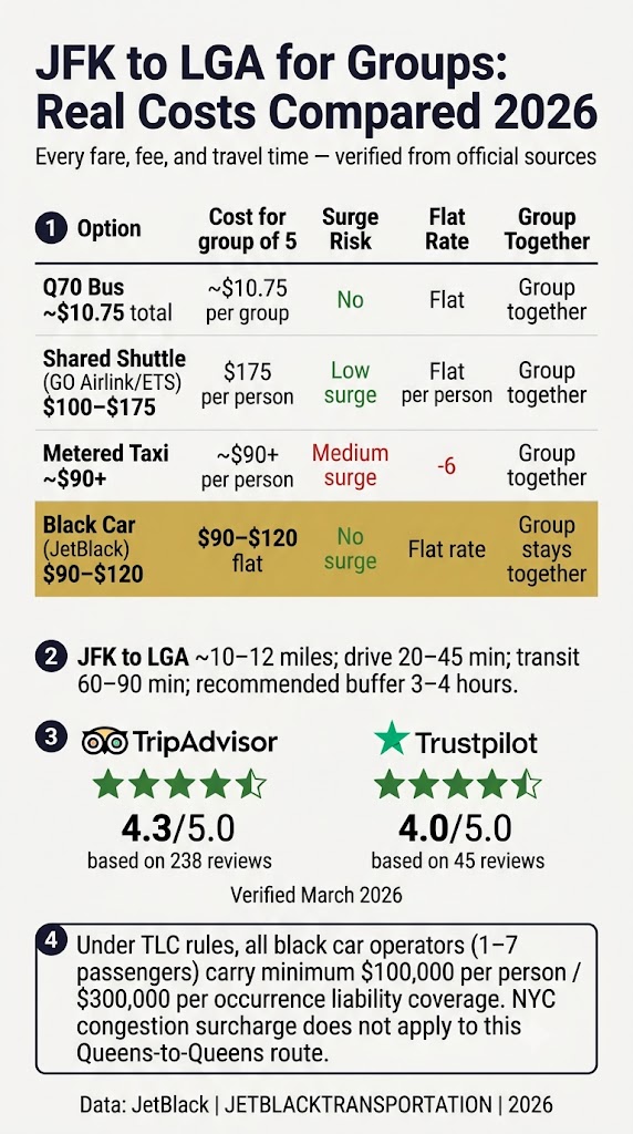 Infographic transfer from jfk to lga for groups