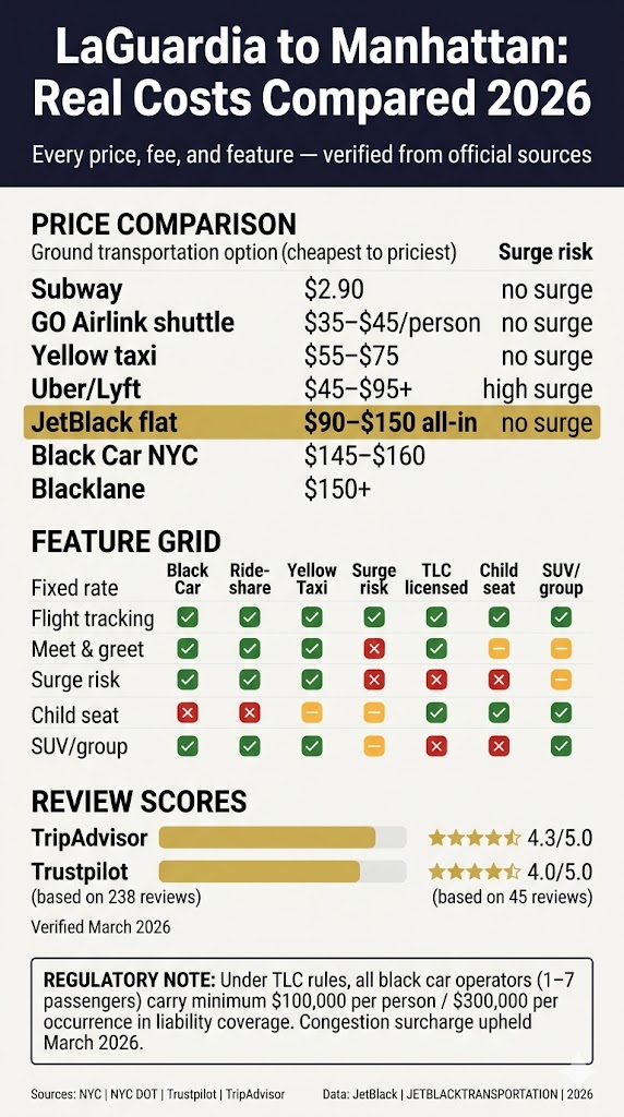 Infographic affordable laguardia car service to manhattan