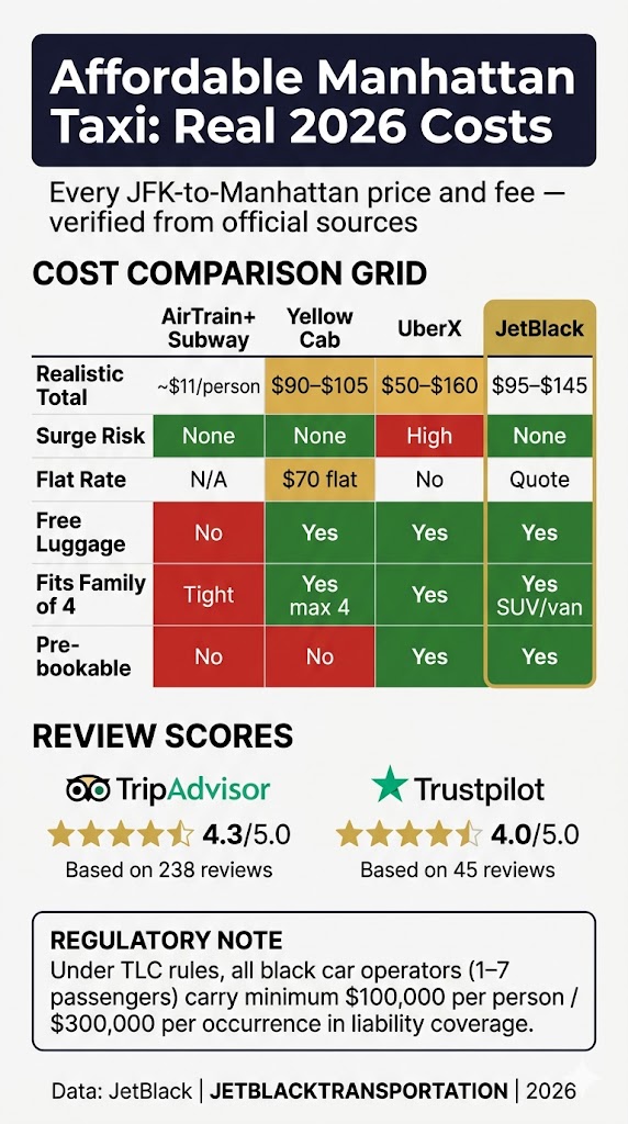 Infographic affordable manhattan taxi