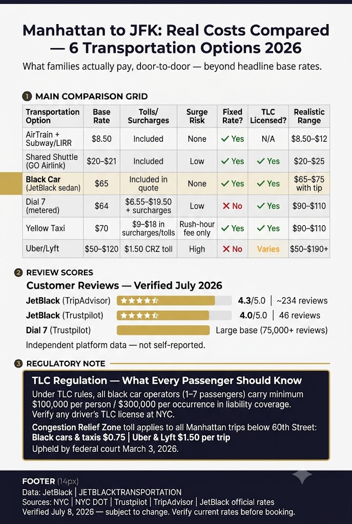 Infographic affordable manhattan to jfk taxi