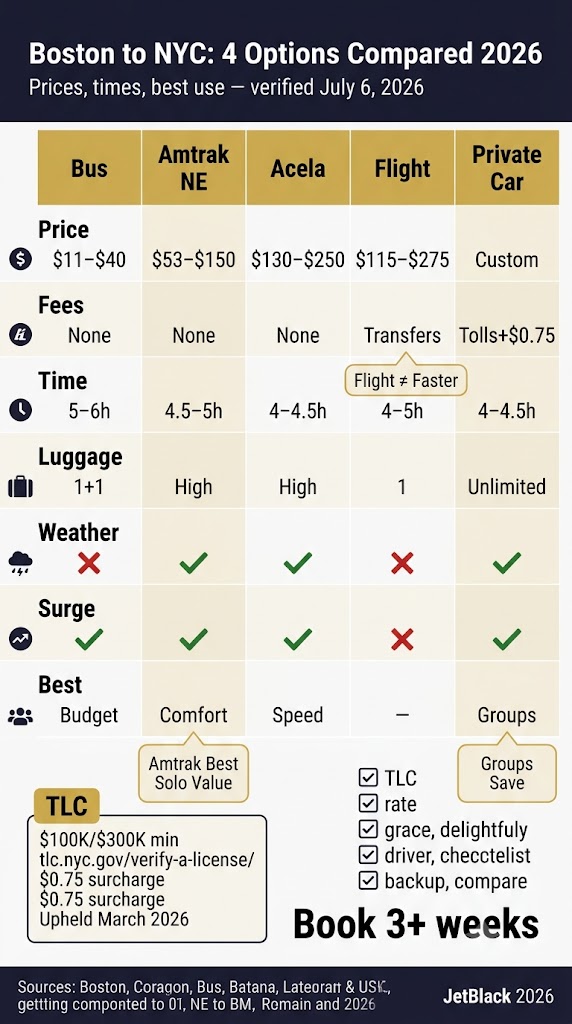 Boston to NYC Transportation Tips: 4 Honest Options for 2026 3 September 24, 2026 Infographic boston to nyc transportation tips