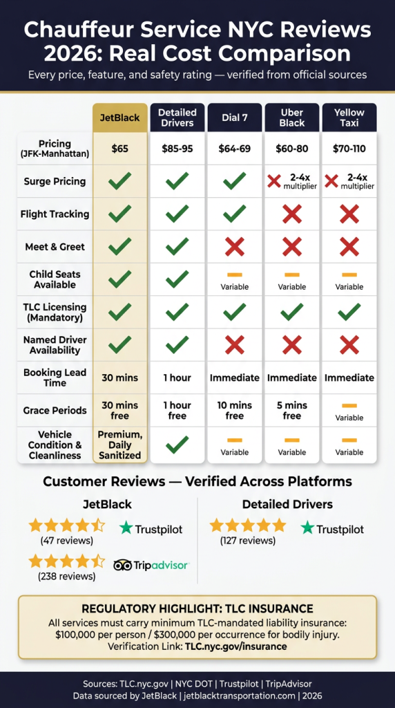 Infographic chauffeur service nyc reviews 2026