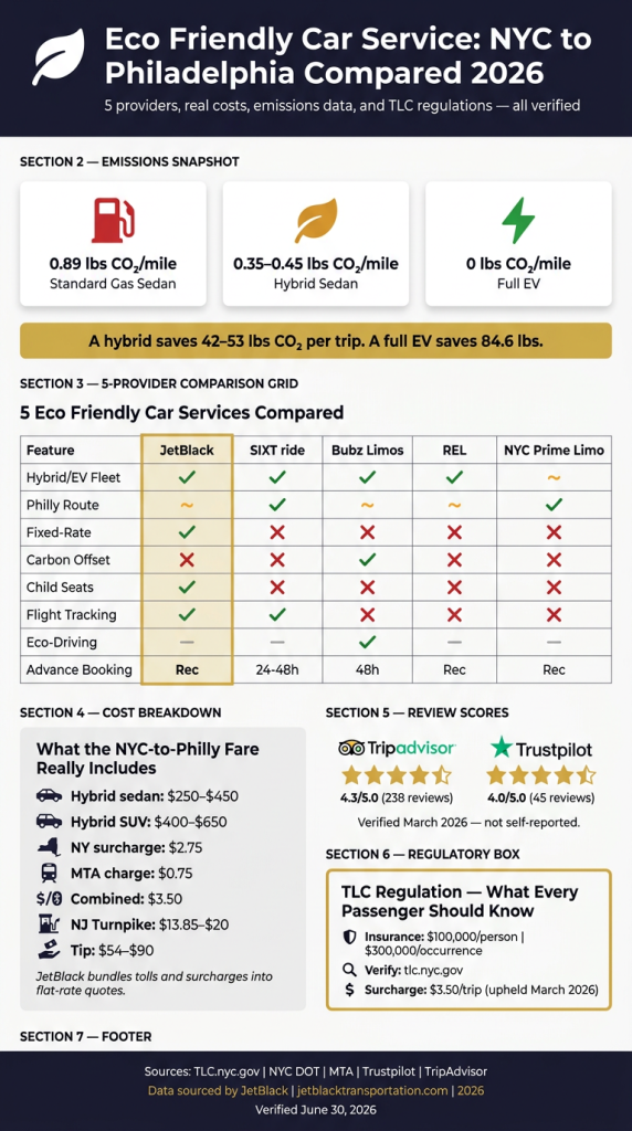 Eco Friendly Car Service From New York To Philadelphia