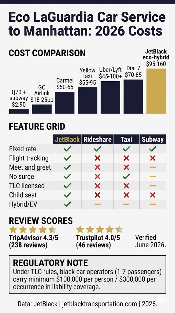 Infographic eco friendly laguardia car service to manhattan
