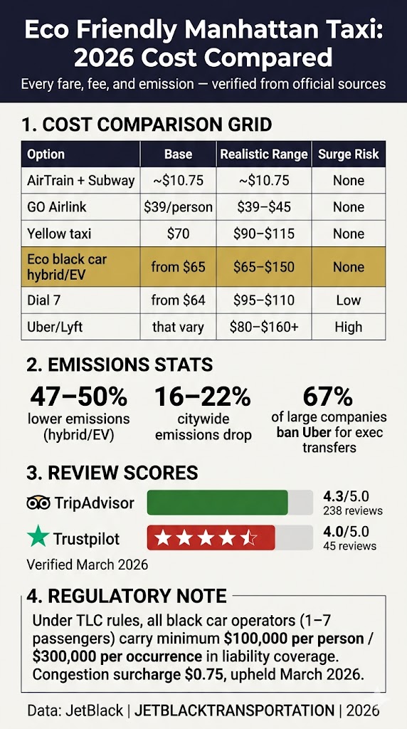 Infographic eco friendly manhattan taxi